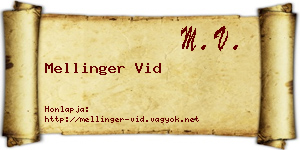 Mellinger Vid névjegykártya